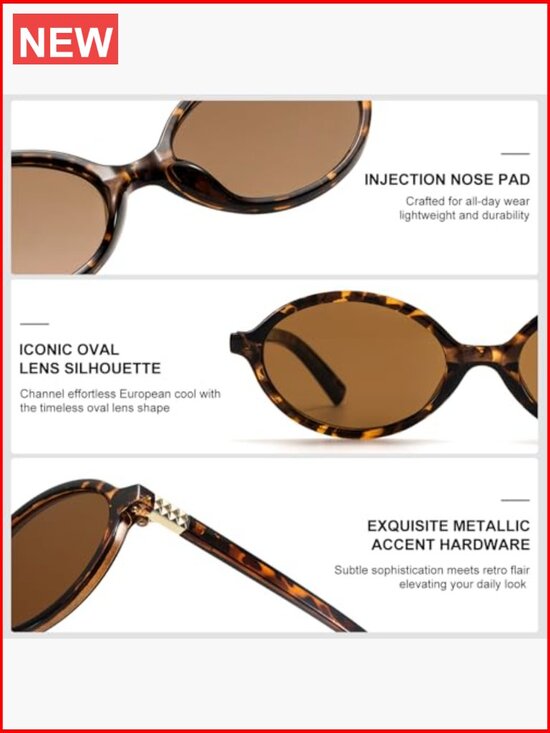 Retro Oval Sunglasses for Women Vintage 90s Y2K Trendy Sun Glasses UV400